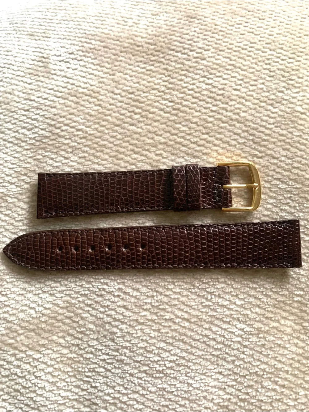 Men’s 18mm Regular Brown Genuine Lizard Skin 2 Piece Watch Strap Band